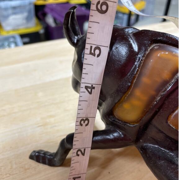 Large Cast Iron and Glass Grasshopper Heavy Excellent Condition 12 x 7 x 6 - Picture 8 of 8